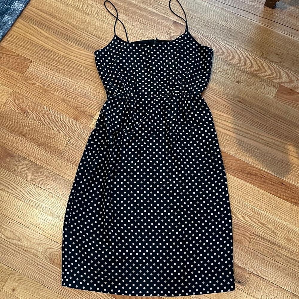 J Crew polka dot spaghetti strap dress